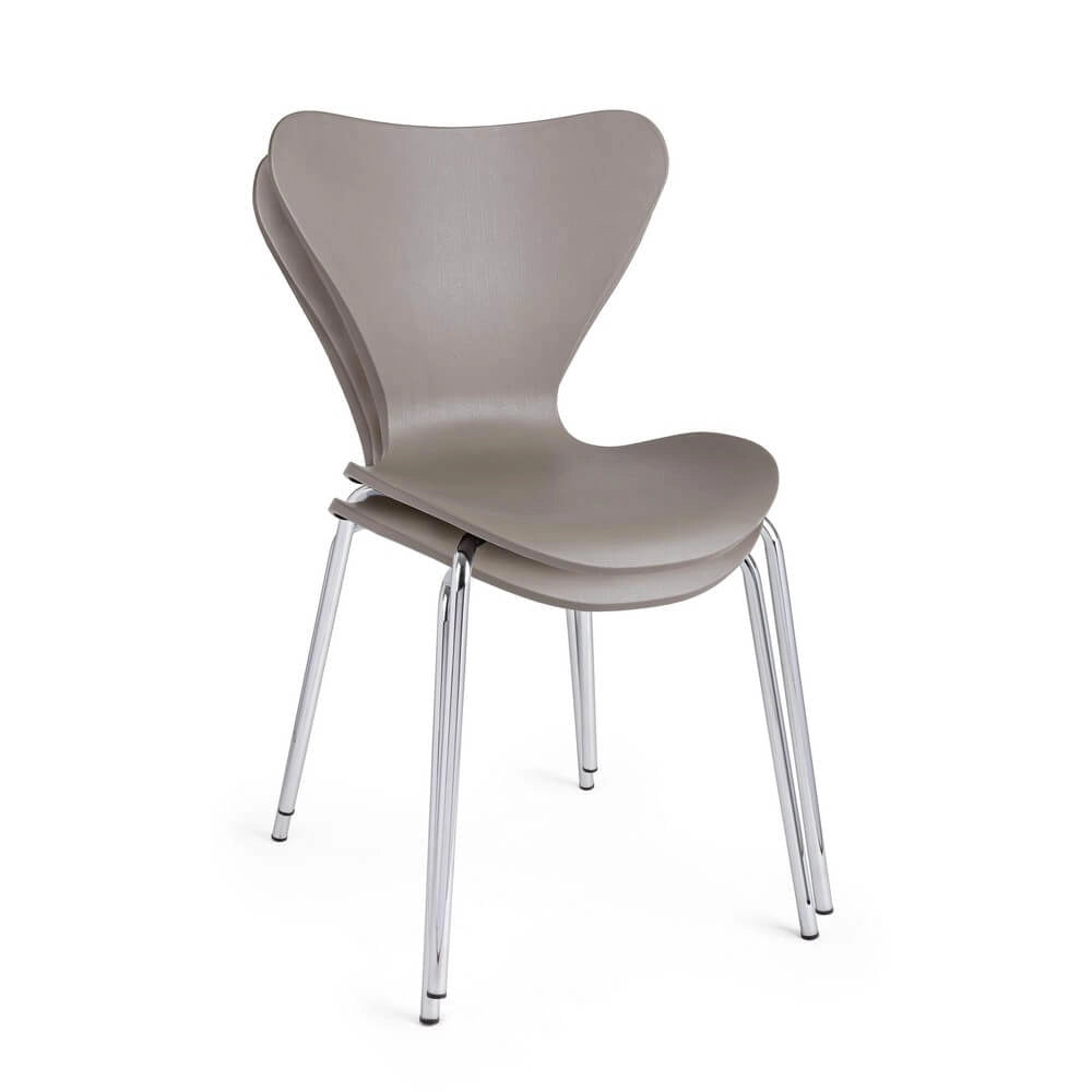 Set di 4 Sedie Impilabili con Seduta in Plastica e Gambe Cromate - LINDSAY