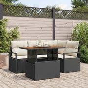 Set da Pranzo per Giardino con cuscino 5 pcs Nero e Crema 3349704