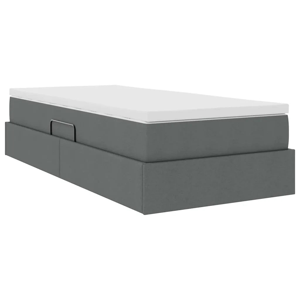 Letto con contenitore e materasso Grigio scuro 90 x 200 cm 3370201