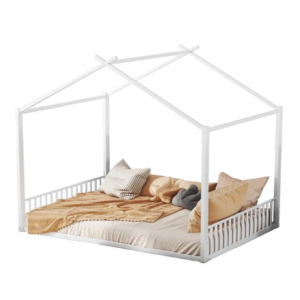 letto imbottito metallo bianco 140 x 200 cm