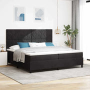 Letto a molle con materasso Nero 200 x 200 cm Velluto 3339922