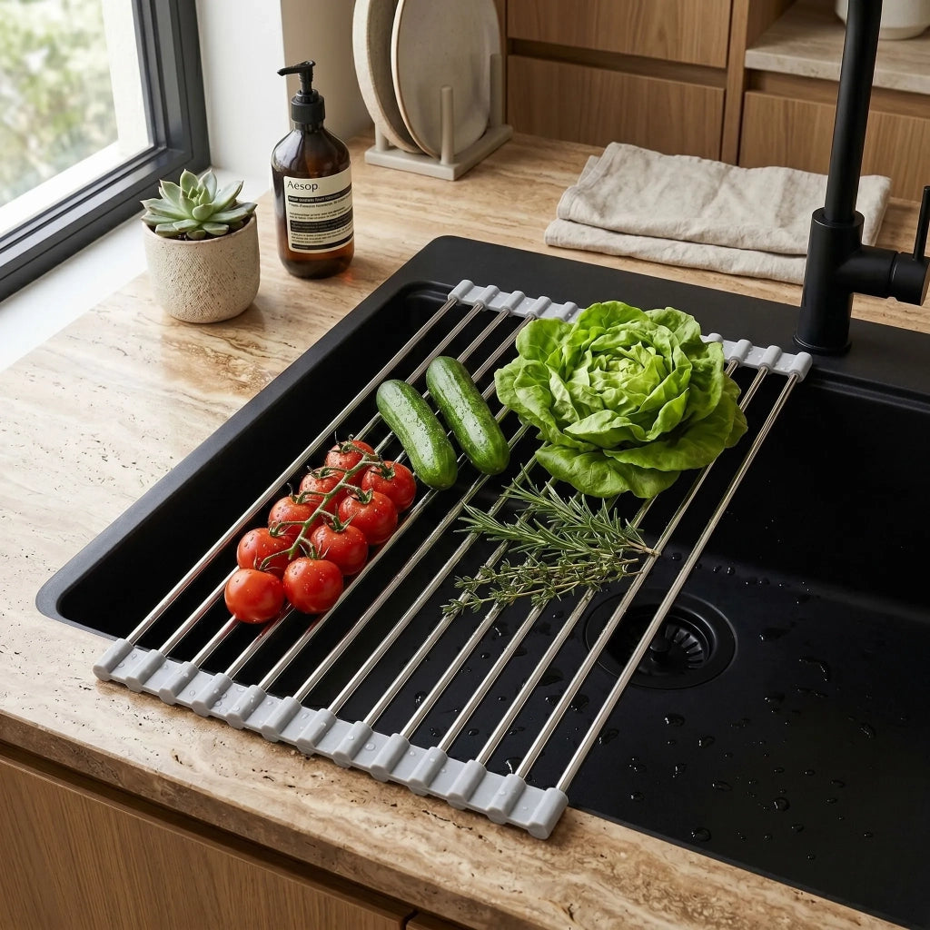 Set Di Accessori Per Lavello Da Cucina 3 Pz. Rea Grey