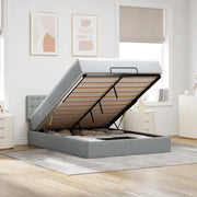 Pouf Letto con Materasso e LED Grigio Chiaro 140x190 cm 3312471