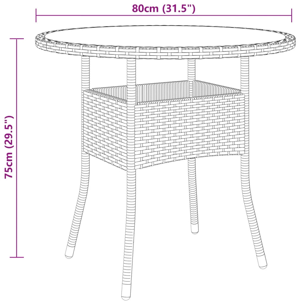 Set da Pranzo per Giardino 5 pz in Polyrattan Nero 3058488