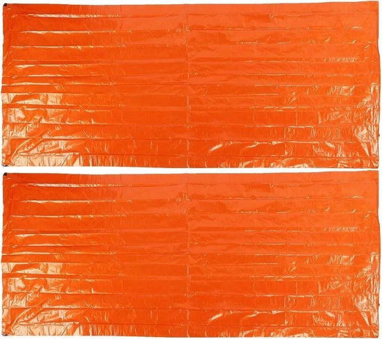 Sacco da Campeggio - Sacchetto di Emergenza - Bivacco - Campeggio all'Aperto - Impermeabile e Resistente all'Umidità - 2 Pezzi 91x213cm - Felpato Arancione