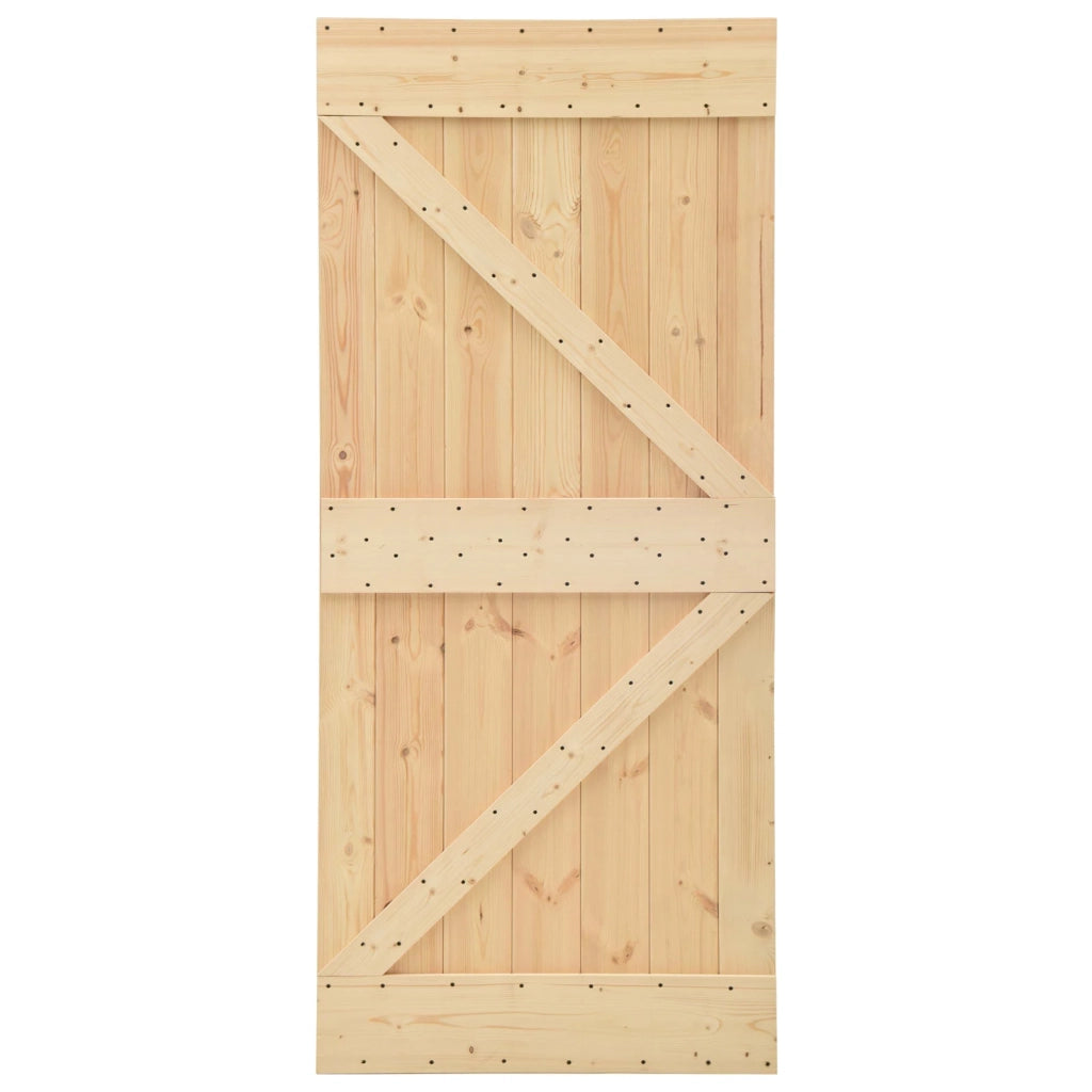 Porta scorrevole Naturale e Nero 80 x 210 cm 3444850