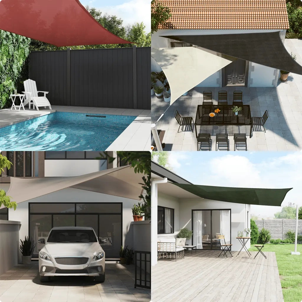 Vela Parasole | Telo Ombra | Vela da ombra 160 g/m2 Rettangolare Grigio Chiaro 3,5x5 m HDPE
