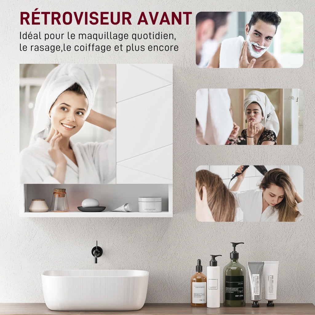 Pensile da Bagno con Specchio ¨C Xylo ¨C Bianco 2 Ante 55x17x55 cm