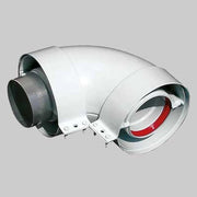 CURVA PER KIT COASSIALE A 90  °  60  100     MADE IN ITALY