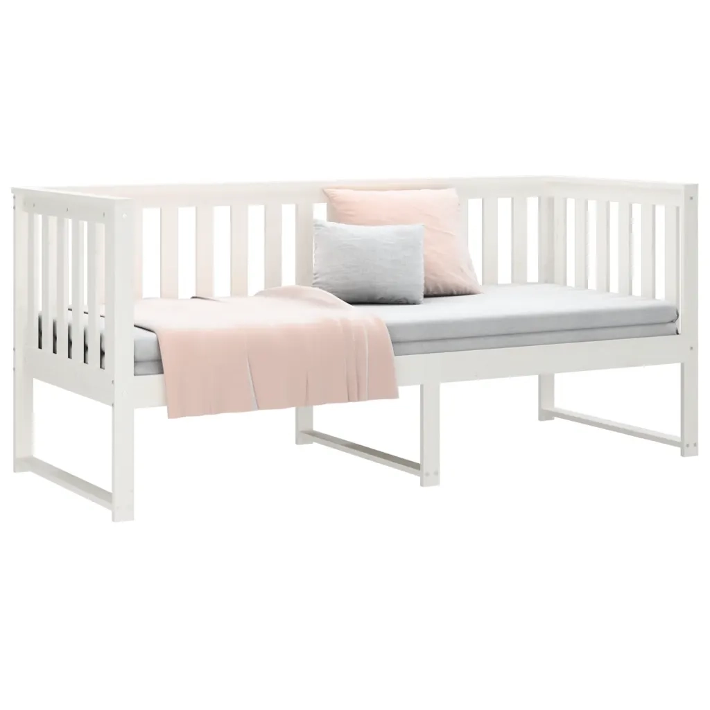 Letto singolo | Letto per adulti | Dormeuse senza Materasso Bianca 80x200 cm Legno Massello Pino
