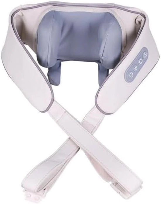Apparecchio di massaggi per la schiena - Nuovo modello con funzione di riscaldamento, apparecchio di massaggi per la schiena e le spalle con tecnologia acupressione wireless, massaggi profondi dei tessuti, 3 modalità di velocità regolabili (grigio).