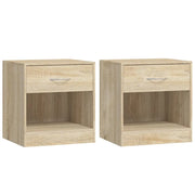 Set di 2 Comodini | Armadio da Notte | Mobiletto da notte con Cassetto Colore Rovere