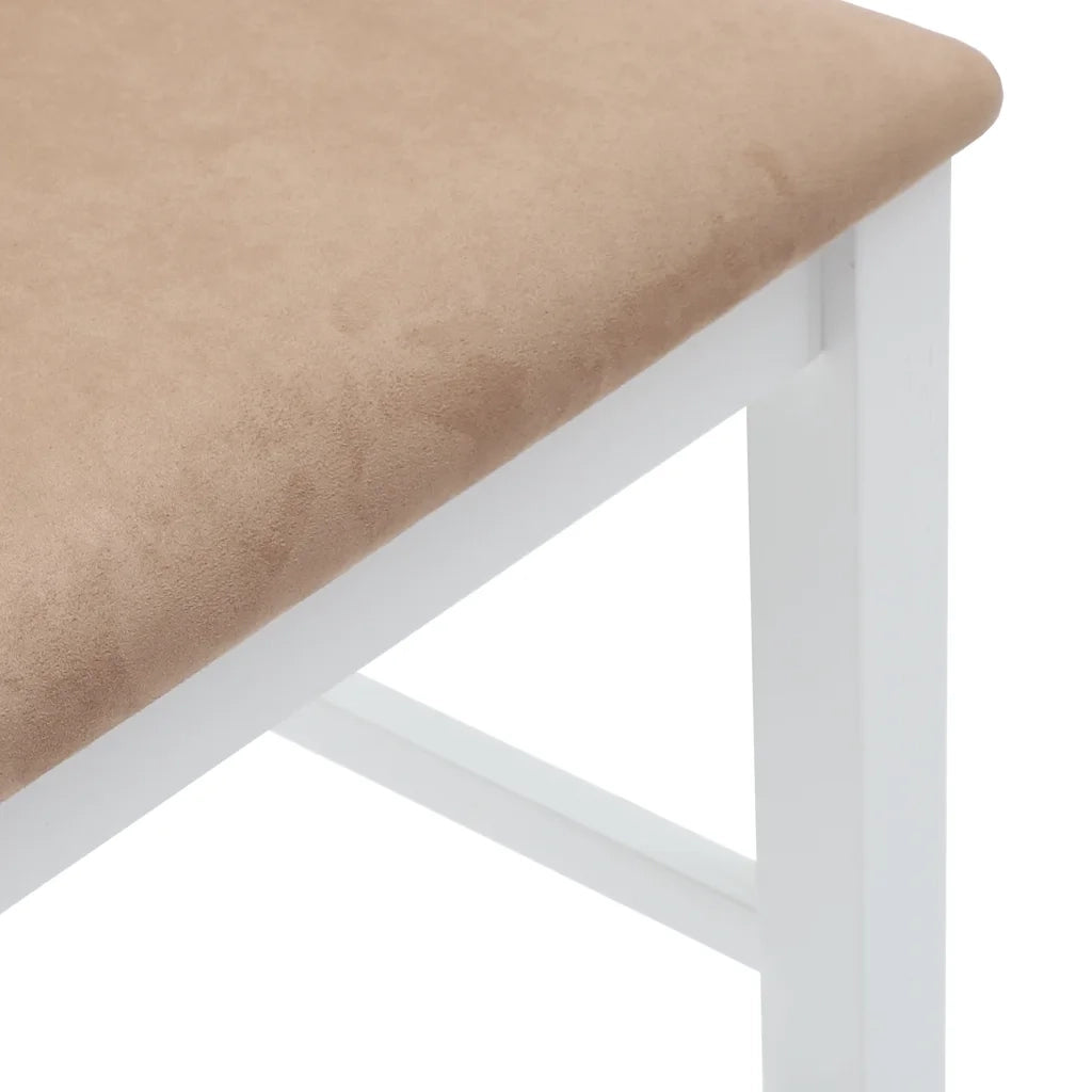 Sgabelli da Bar con Cuscini 2 pz Bianco Legno Massello di Hevea 4102567
