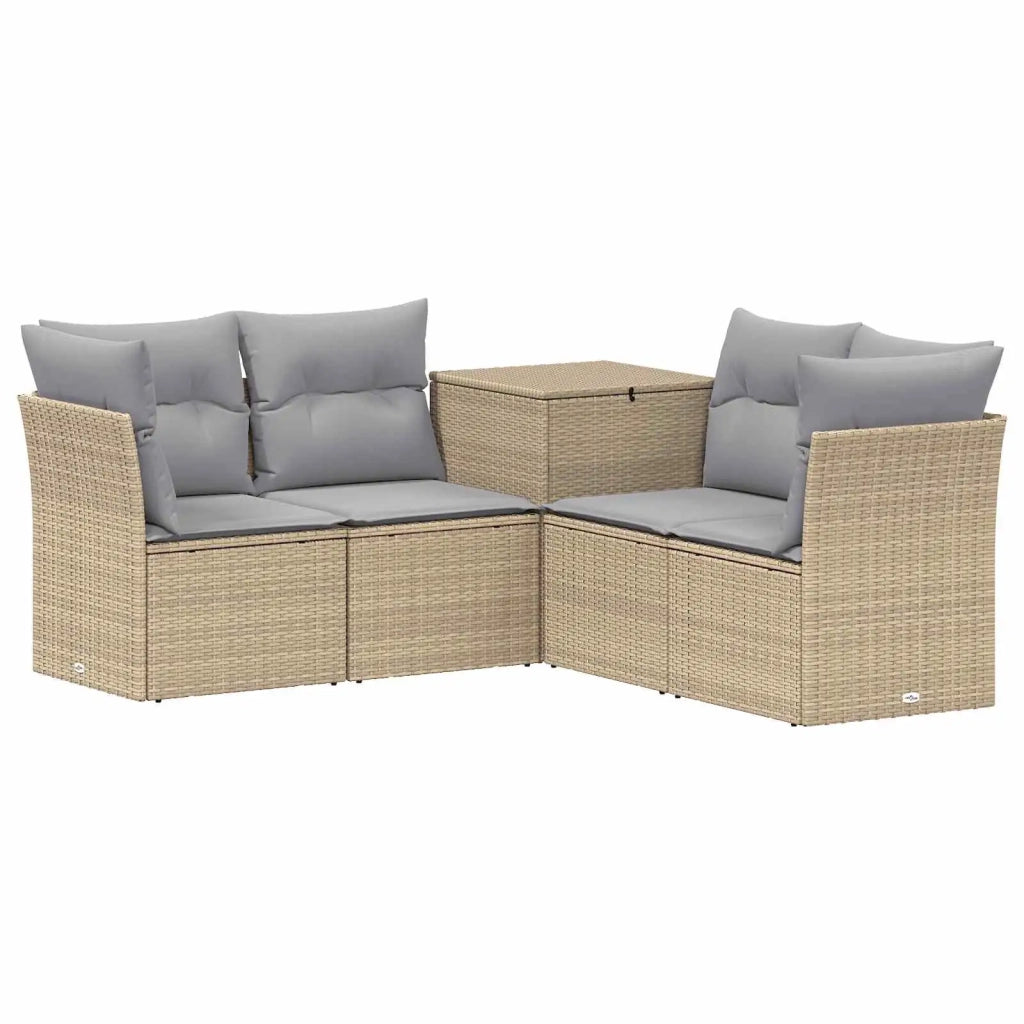 Set di divani 5 pz Beige e Grigio Chiaro 3447845