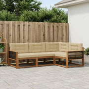 Set di divani da esterno con cuscino 4 pcs Naturale e Beige 3382526