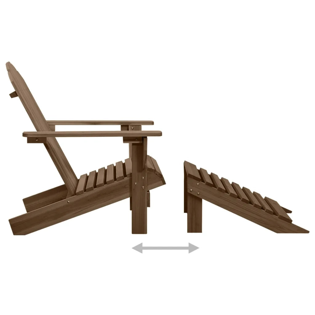 Sedia da Giardino con Poggiapiedi in Legno Marrone 45701