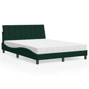 Letto con Materasso Hanko Verde Scuro 140x200 cm in Velluto 3208601