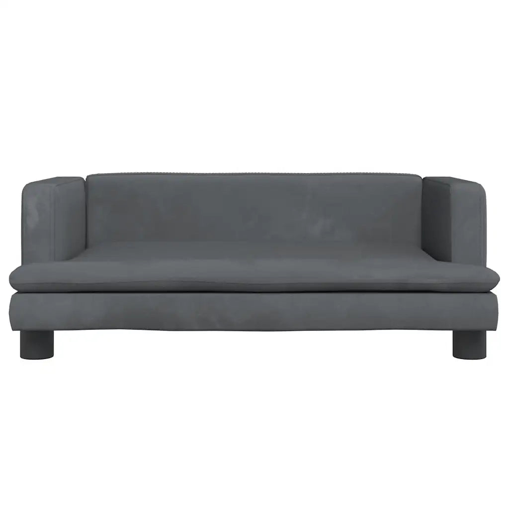 Divano per Bambini-Sofa-Divanetto Grigio Scuro 80x45x30 cm in Velluto