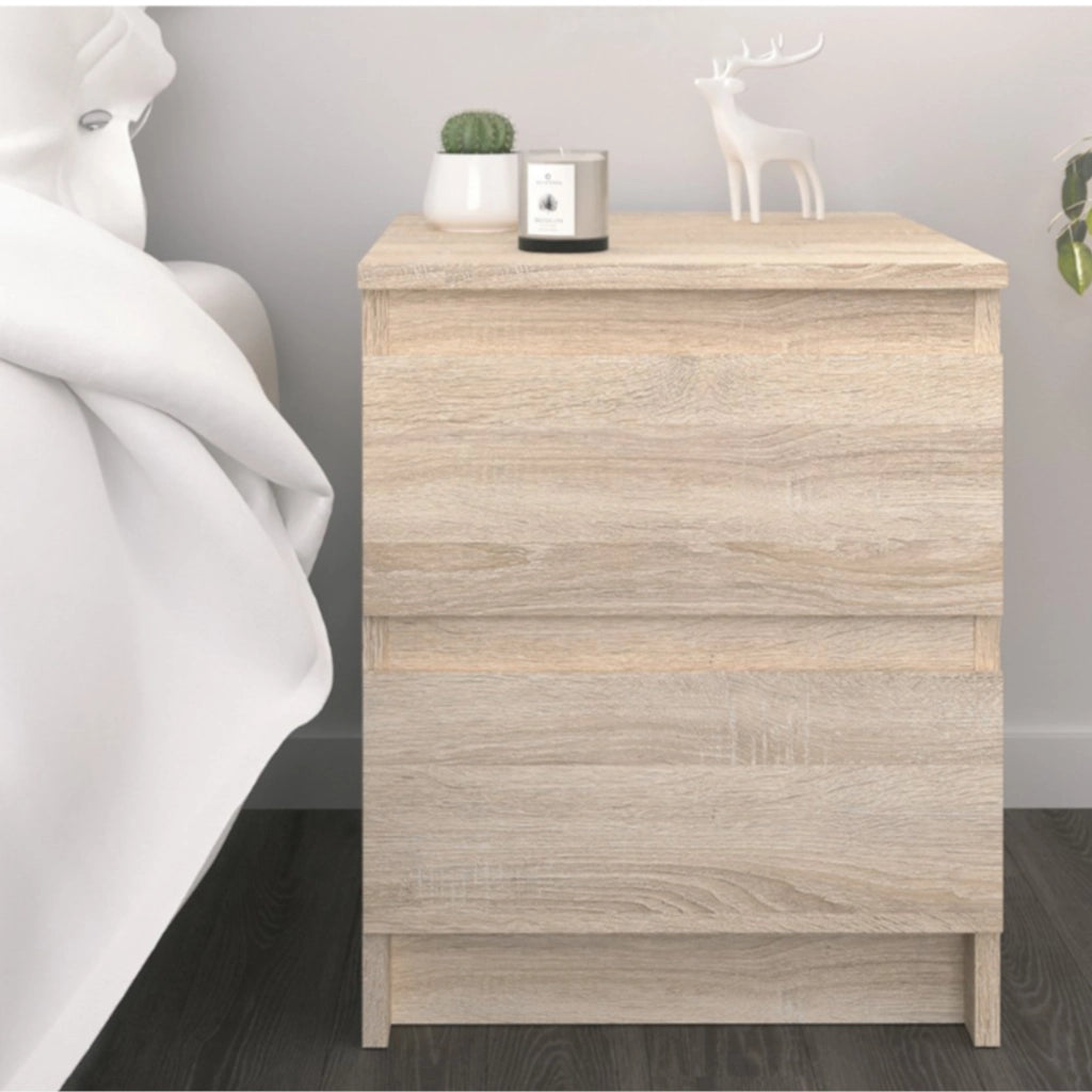 Commode SOLA - Rovere Sonoma - 2 Cassetti - Larghezza 40 cm, Altezza 50 cm, Profondit? 43 cm