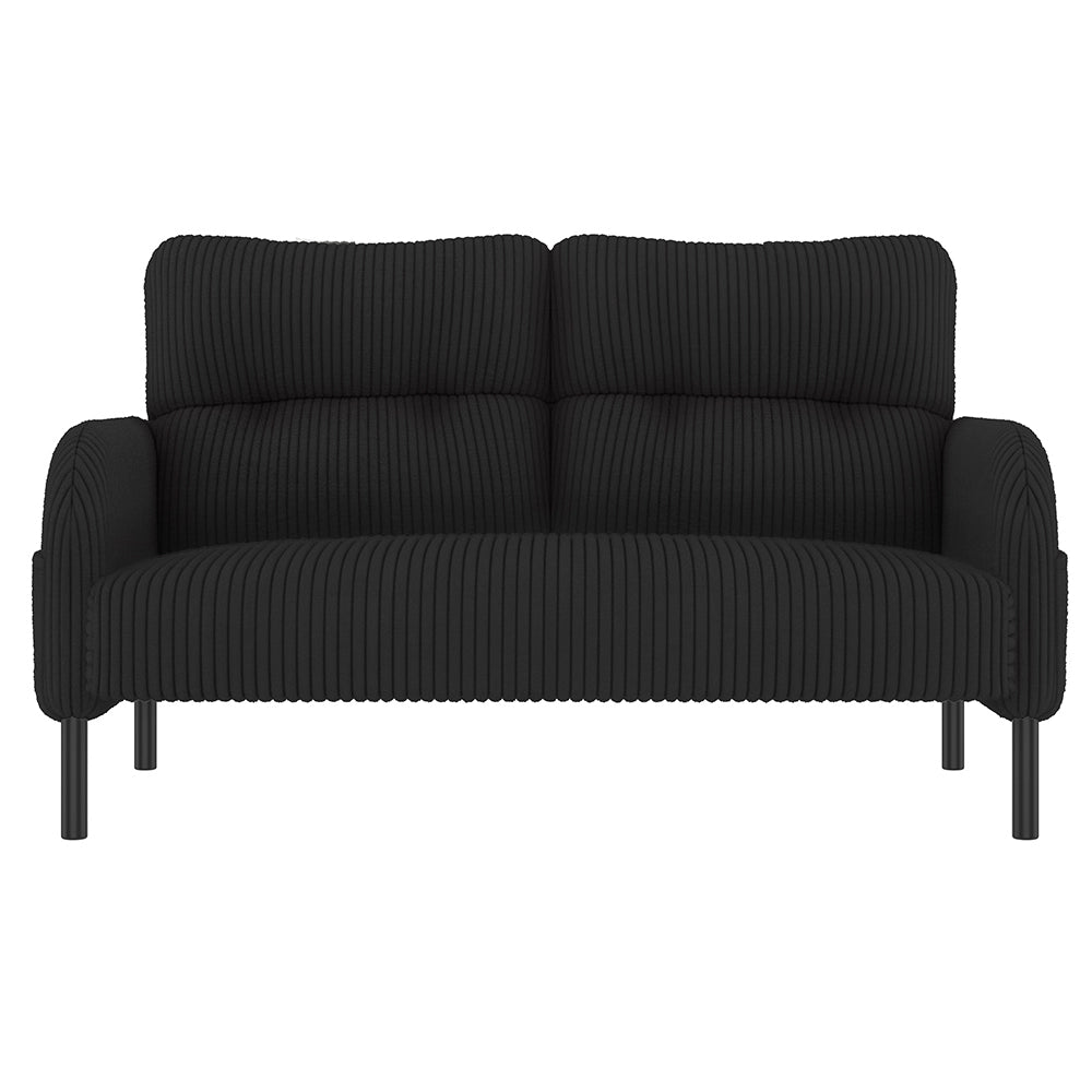 Set 3 pezzi - Xylo - divano+poltrona+pouf cord tubo acciaio nero