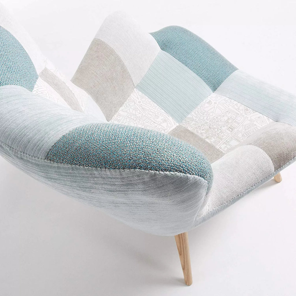  poltrona imbottita in tessuto patchwork - Mobili 2G