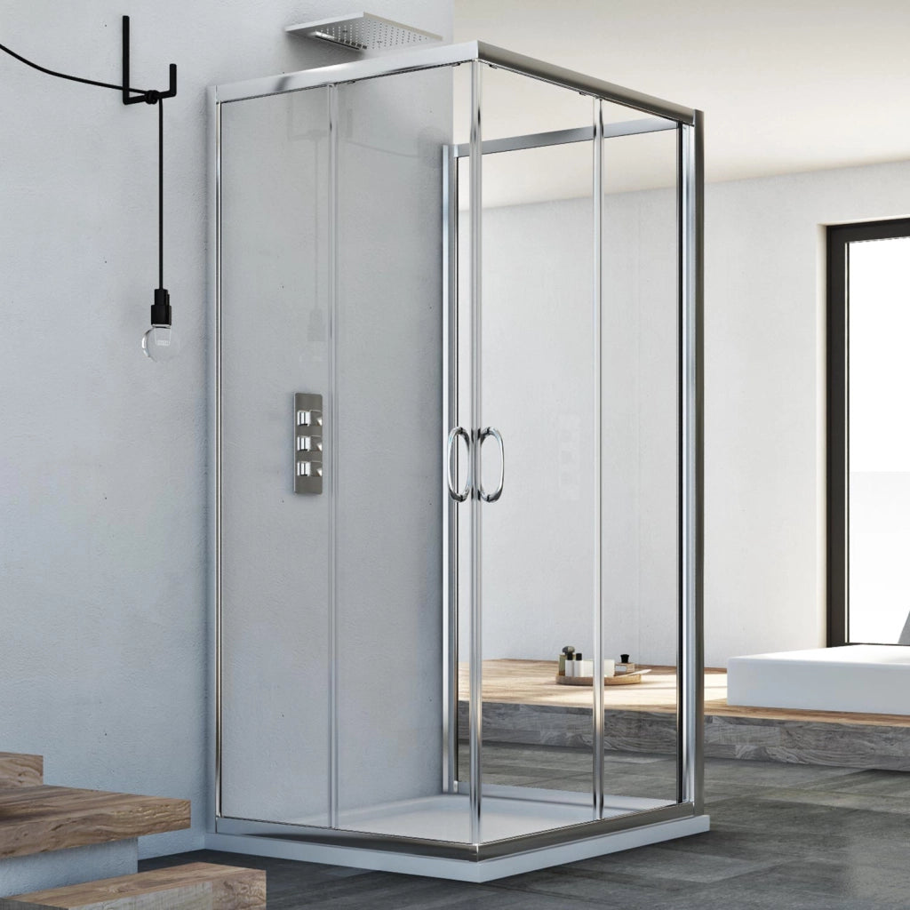 Box Doccia 3 lati 70x72x70 CM H185 trasparente mod. Junior Trio