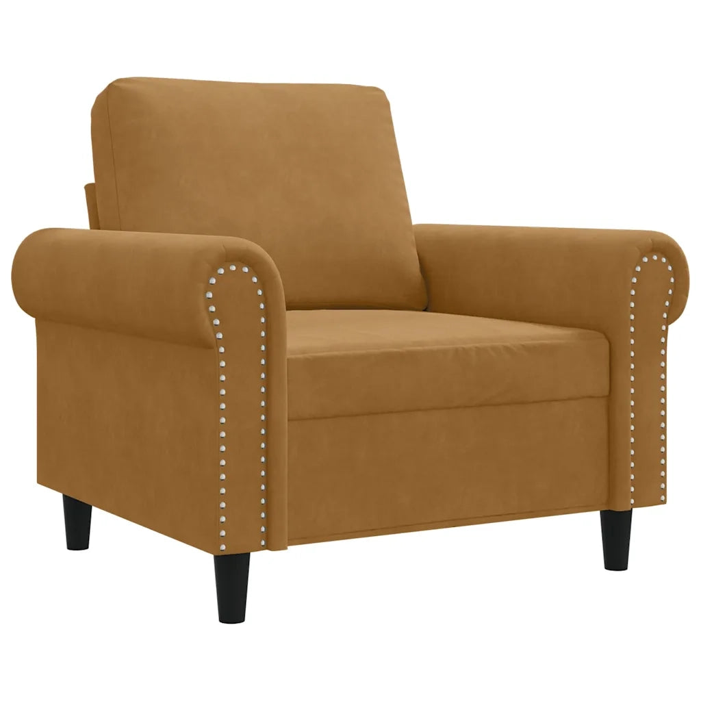 Poltrona Marrone 60 cm Velluto 359516