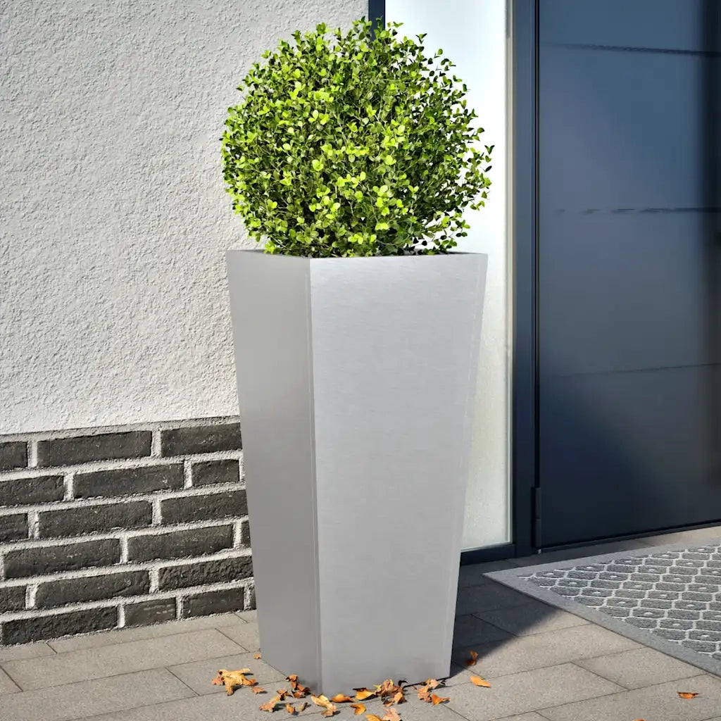 2 pz Fioriere | Cassetta per fiori | Vaso da Giardino 35x35x75 cm in Acciaio Zincato