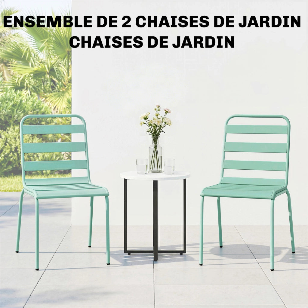Sedia da Giardino Impilabile ¨C Minimal ¨C Verde, Metallo