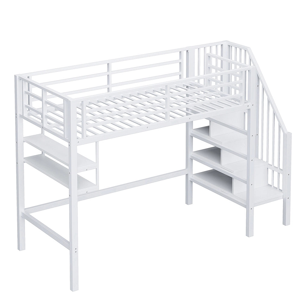 Letto a soppalco - Xylo - 90x200 cm contenitore bianco