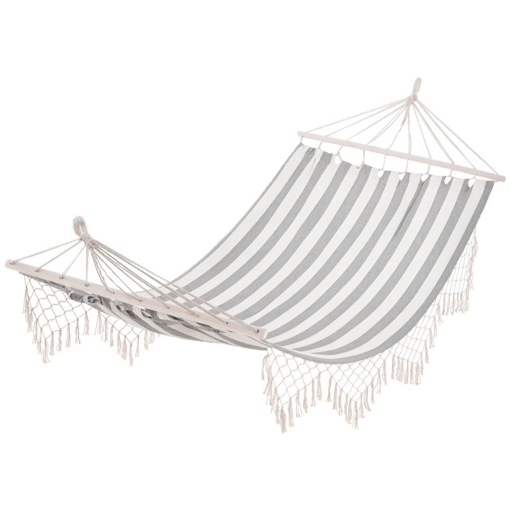 Amaca da giardino ¨C Minimal ¨C grigio e crema 200x100 cm in legno