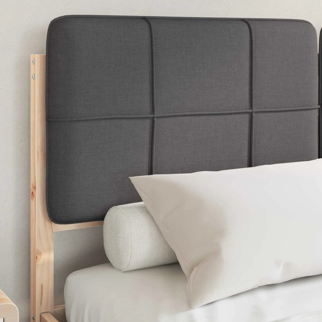 Letto con Testiera Rivestita-Struttura Letto con Testiera Grigio scuro 135 x 190 cm 328990