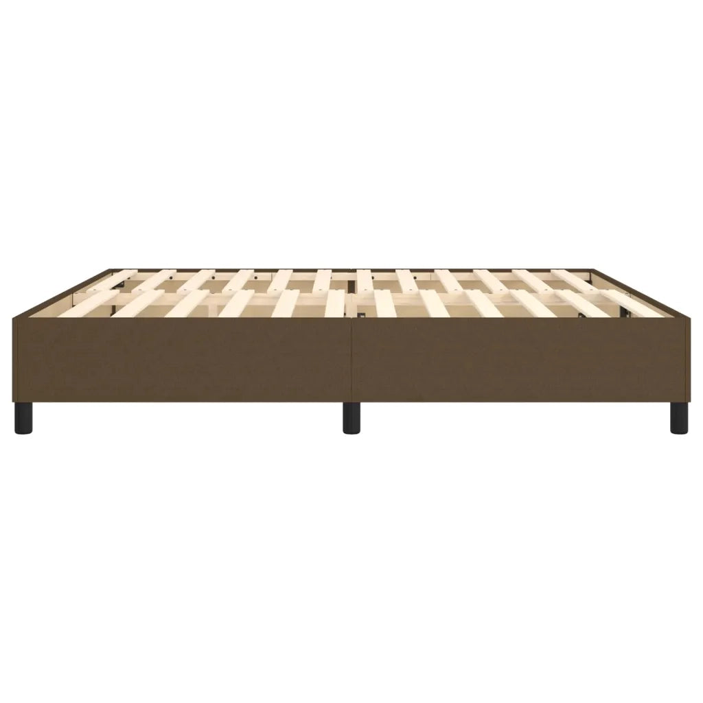 Struttura Letto a Rete a Molle Marrone Scuro 200x200 cm in Tessuto