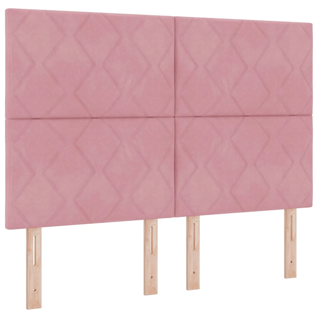Letto con contenitore LED e materasso Rosa 140 x 200 cm Velluto 3460199