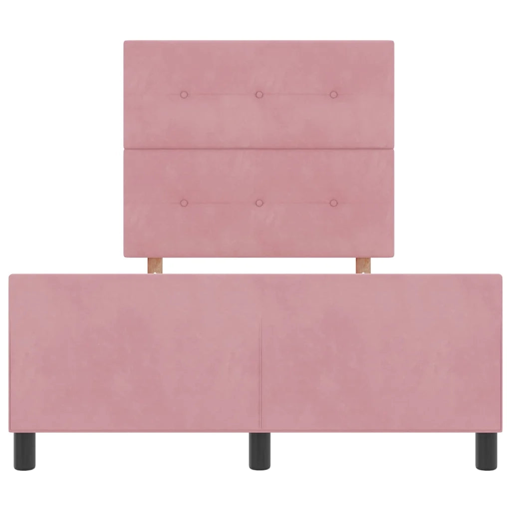Letto a molle con testiera Rosa 120 x 200 cm Velluto 3344938