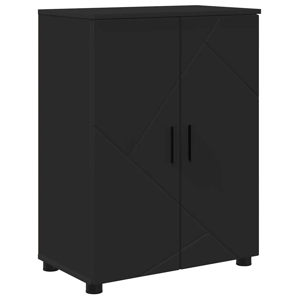 Set di mobili per il bagno con cassetto con porta 4 pcs Nero 3393084