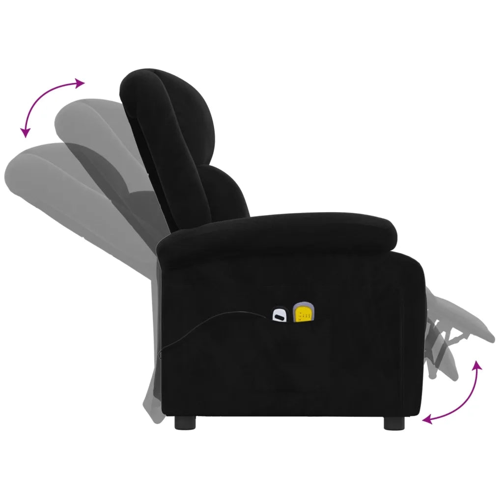 Poltrona Massaggiante Elettrica Nera in Velluto 3098410