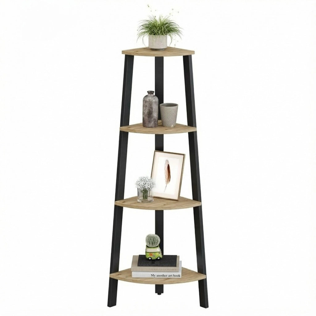 Libreria angolare Industrial Artisan con 4 ripiani