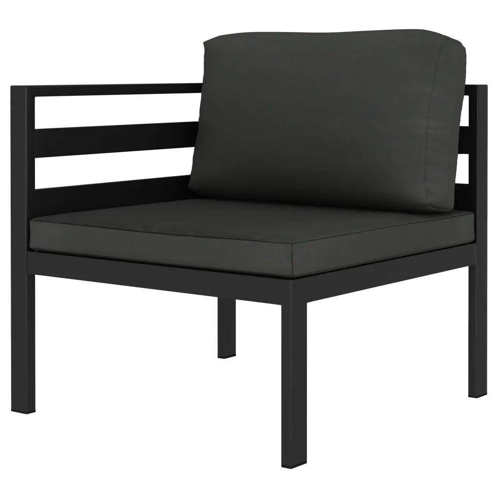 Set Divani da Giardino 2 pz con Cuscini in Alluminio Antracite 49238