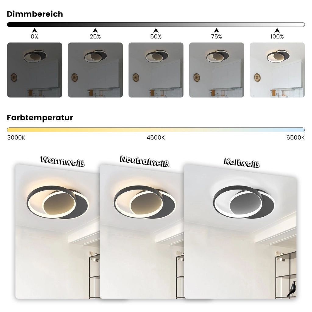 ZMH Lampada da soffitto a LED dimmerabile con telecomando per corridoio