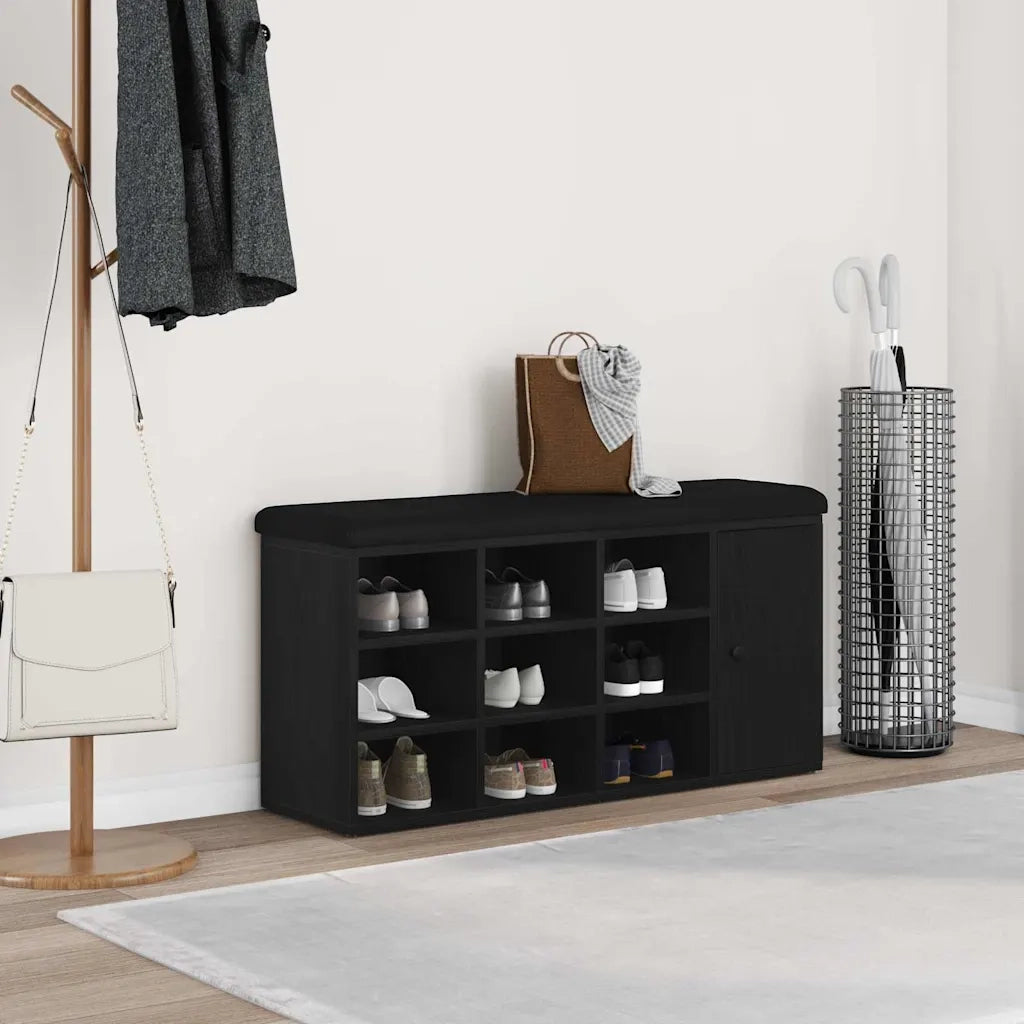 Panchina con contenitore Rovere Nero 102 x 32 x 50 cm