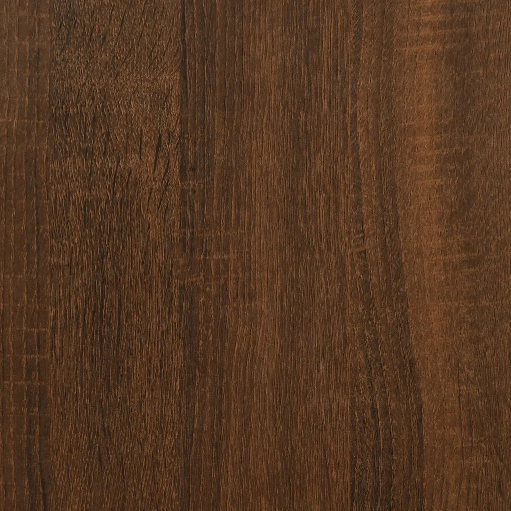 Toeletta con Specchio-Tavolo da Vanit¨¤ Rovere Marrone 96x39x142 cm