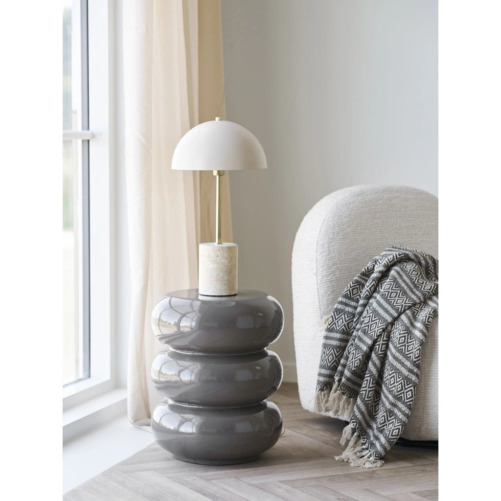 Lampada da Tavolo Sheffield, Beige, Metallo, 25x25x45 cm
