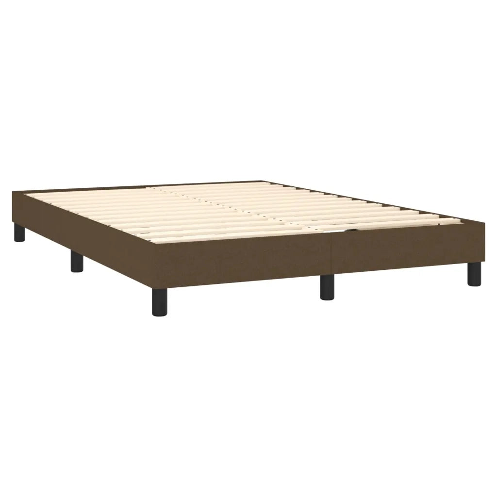 Giroletto a Molle con Materasso Marrone Scuro 140x200cm Tessuto 3130036