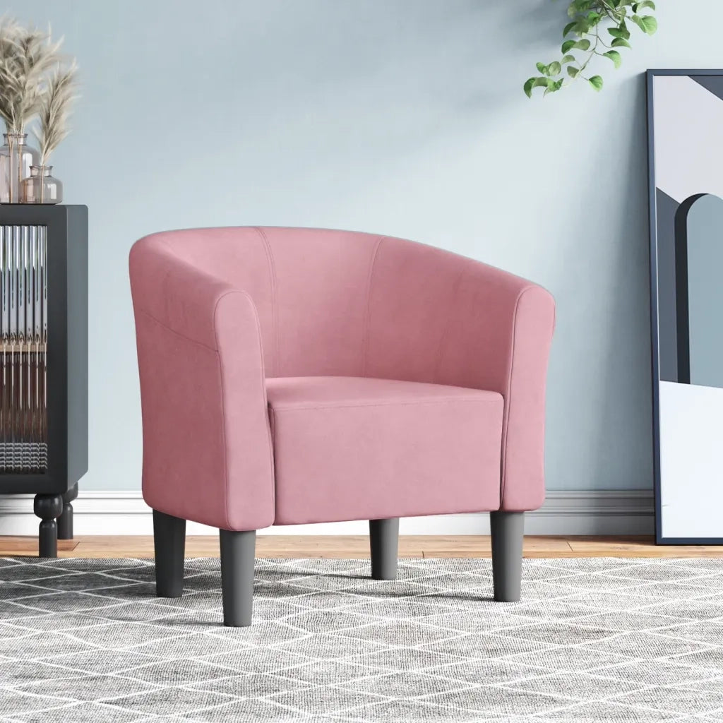 Poltrona | Sedia Relax Cabriolet Rosa in Velluto