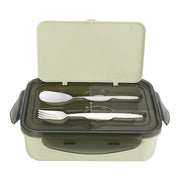 Contenitore per alimenti da 1,3 L CF-5031 con cucchiaio e forchetta Verde Cheffinger