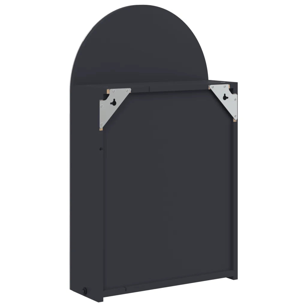 Armadietto Bagno con Specchio e LED-Mobiletto a specchio ad Arco Grigio 42x13x70 cm