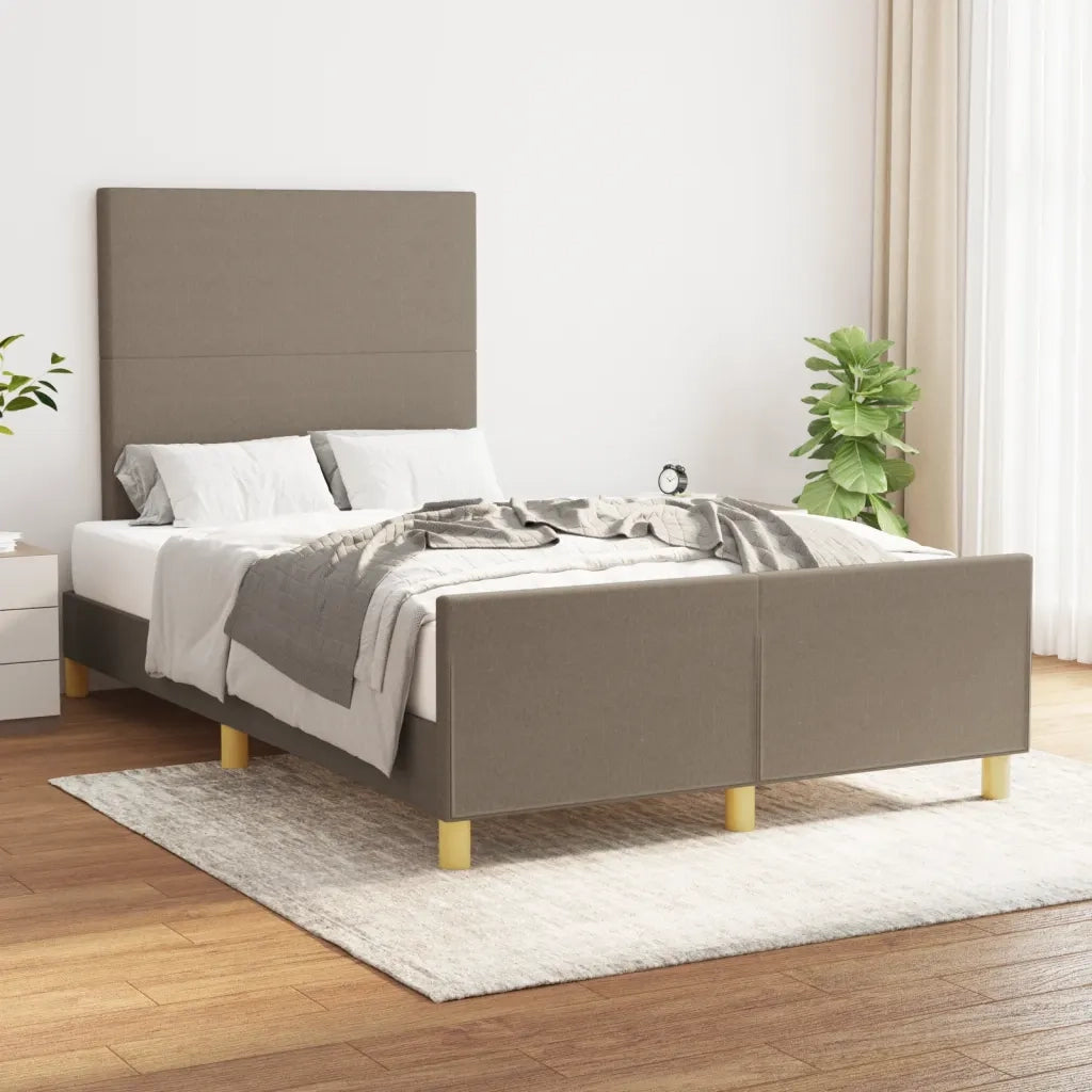 Letto matrimoniale | Letto per adulti | Giroletto senza Materasso Tortora 120x190 cm Tessuto