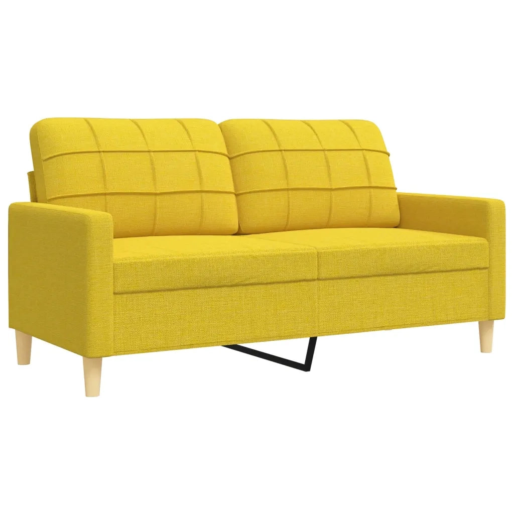 Set di Divani 2 pz Giallo Chiaro in Tessuto 3278324