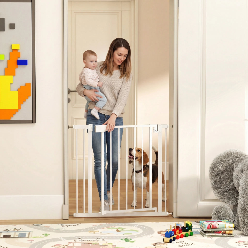 Cancello di Sicurezza per Bambini per Scale ¨C Minimal ¨C Bianco 76x88 cm